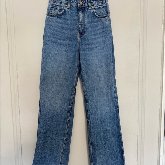 Zara Medium Wash Blue Wide Jeans - Picture 1 of 3